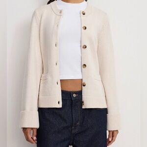 Good American Button Front Knit Cardigan Sweater Medium